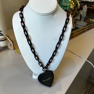 JUICY COUTURE Vintage Tortoise Shell Lucite Chain With Heart Pendant